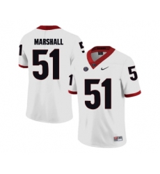 Georgia Bulldogs 51 David Marshall White College Football Jersey