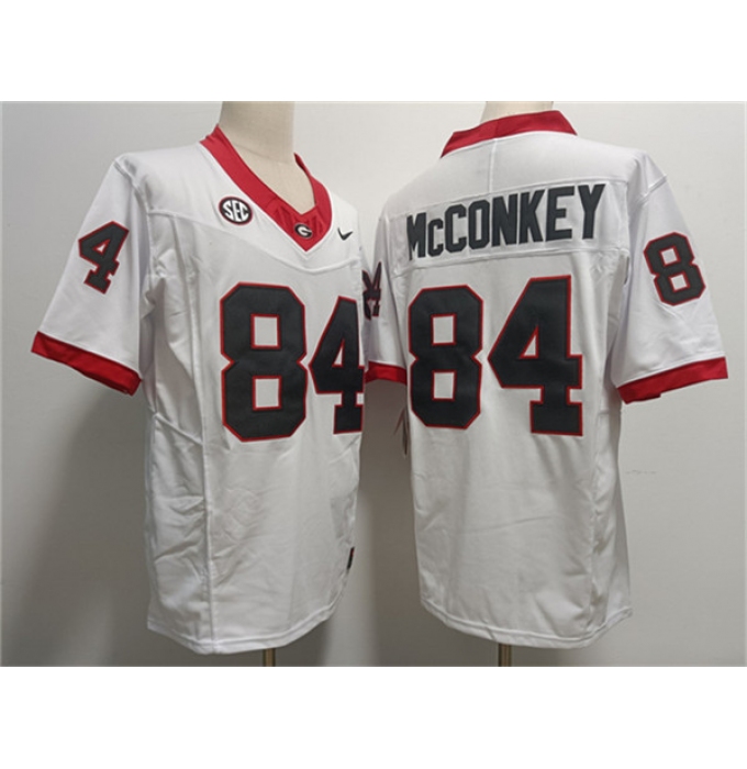 Georgia Bulldogs #84 Ladd McConkey White Stitched Jersey