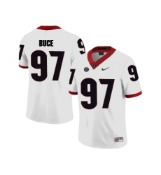 Georgia Bulldogs 97 Brooks Buce White College Football Jersey