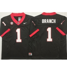 Men's Georgia Bulldogs #1 Zachariah Branch Black F.U.S.E. Stitched Jersey