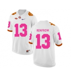 Clemson Tigers 13 Hunter Renfrow White 2018 Breast Cancer Awareness College Football Jersey