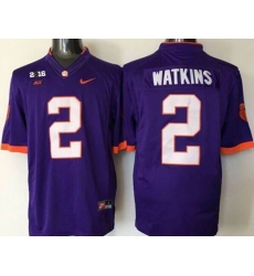 Clemson Tigers #2 Sammy Watkins Purple Limited 2016 College Football Playoff National Championship Patch Stitched NCAA Jersey