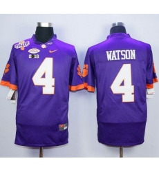 Clemson Tigers #4 Deshaun Watson Purple Limited 2016 College Football Playoff National Championship Patch Stitched NCAA Jersey