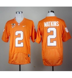 Clemson Tigers#2 Sammy Watkins Orange Pro Combat 2016 College Football Playoff National Championship Patch Stitched NCAA Jersey