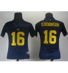 Women Michigan Wolverines 16 Denard Robinson Blue Jerseys