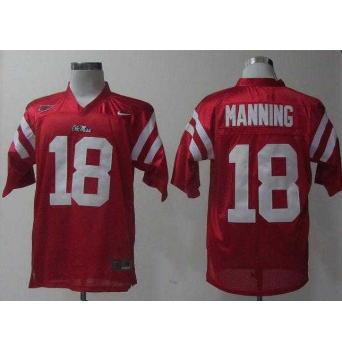 NEW Ole Miss Rebels Achie Manning 18 Red College Football Jerseys