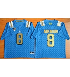 UCLA Bruins #8 Troy Aikman Blue PAC-12 Patch Stitched NCAA Jersey