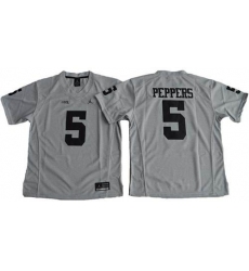 Women's Michigan Wolverines #5 Jabrill Peppers Gridiron Gray II Stitched NCAA Jersey