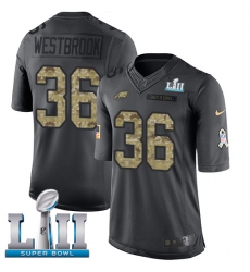 Youth Nike Philadelphia Eagles #36 Brian Westbrook Limited Black 2016 Salute to Service Super Bowl LII NFL Jersey