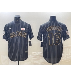 Men's Japan Baseball #16 Shohei Ohtani 2023 Black World Baseball Classic Stitched Jersey