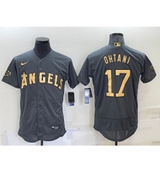 Men's Los Angeles Angels #17 Shohei Ohtani Grey 2022 All Star Stitched Flex Base Nike Jersey