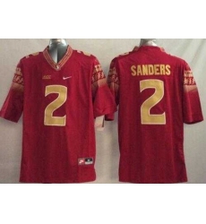 Florida State Seminoles #2 Deion Sanders Red Limited Stitched NCAA Limited Jersey