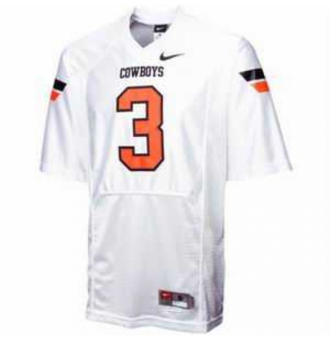 NCAA Oklahoma State Cowboys 3 maselera white jerseys