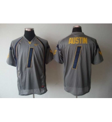 NCAA West Virginia Mountaineers Tavon Austin 1 Grey College Football Jersey