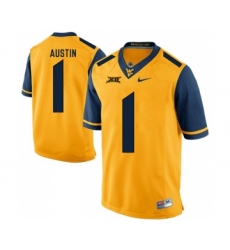 West Virginia Mountaineers 1 Tavon Austin Gold College Football Jersey