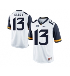 West Virginia Mountaineers 13 David Sills V White College Football Jersey