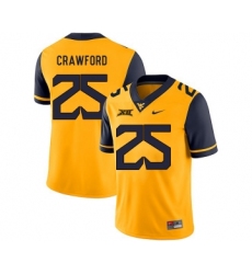 West Virginia Mountaineers 25 Justin Crawford White College Football Jersey