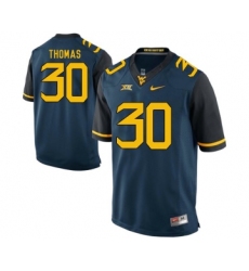 West Virginia Mountaineers 30 J.T. Thomas Navy College Football Jersey