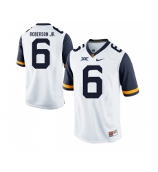 West Virginia Mountaineers 6 Reggie Roberson Jr. White College Football Jersey