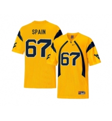 West Virginia Mountaineers 67 Quinton Spain Gold College Football Jersey