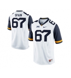 West Virginia Mountaineers 67 Quinton Spain White College Football Jersey