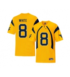 West Virginia Mountaineers 8 Kyzir White Gold College Football Jersey