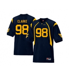 West Virginia Mountaineers 98 Will Clarke Navy College Football Jersey