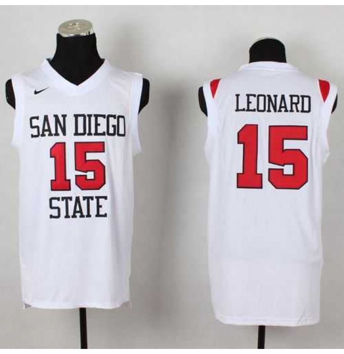 San Diego State Aztecs #15 Kawhi Leonard White Basketball Stitched NCAA Jersey