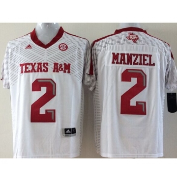 Texas A&M Aggies 2 Johnny Manziel White College Football Jersey