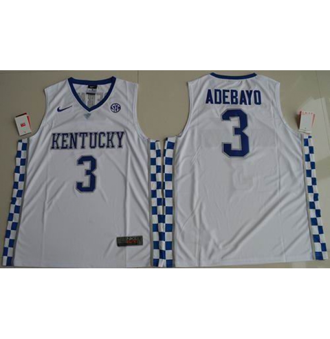 Kentucky Wildcats #3 Edrice Adebayo White Basketball Elite Stitched NCAA Jersey