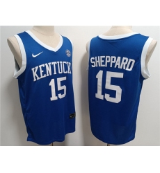 Men's Kentucky Wildcats #15 Reed Sheppard Blue Stitched Jersey