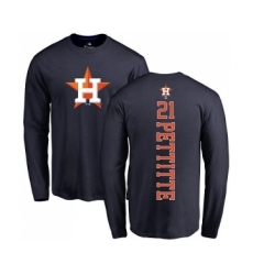 MLB Nike Houston Astros #21 Andy Pettitte Navy Blue Backer Long Sleeve T-Shirt