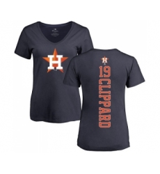 MLB Women's Nike Houston Astros #19 Tyler Clippard Navy Blue Backer T-Shirt