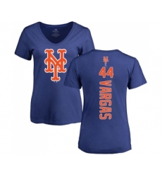 Baseball Women's New York Mets #44 Jason Vargas Royal Blue Name & Number T-Shirt
