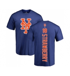 MLB Nike New York Mets #18 Darryl Strawberry Royal Blue Backer T-Shirt