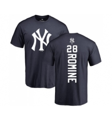 MLB Nike New York Yankees #28 Austin Romine Navy Blue Backer T-Shirt