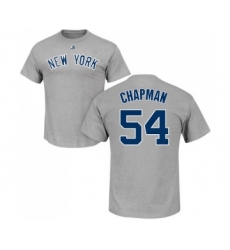 MLB Nike New York Yankees #54 Aroldis Chapman Gray Name & Number T-Shirt