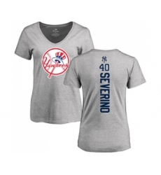 MLB Women's Nike New York Yankees #40 Luis Severino Ash Backer T-Shirt