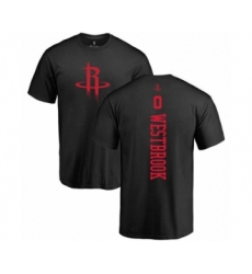 Basketball Houston Rockets #0 Russell Westbrook Black One Color Backer T-Shirt