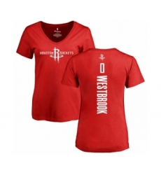 Basketball Women's Houston Rockets #0 Russell Westbrook Red Backer T-Shirt