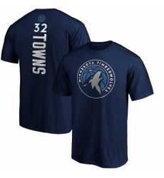 Men's Minnesota Timberwolves #32 Karl-Anthony Towns Navy Name & Number T-Shirt