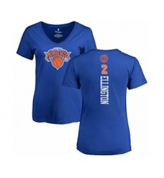 Basketball Women's New York Knicks #2 Wayne Ellington Royal Blue Backer T-Shirt
