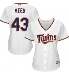 Women's Majestic Minnesota Twins #43 Addison Reed Authentic White Home Cool Base MLB Jersey