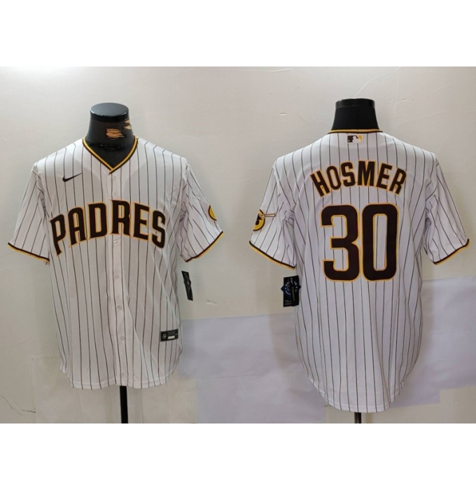 Men's San Diego Padres #30 Eric Hosmer White Stitched Cool Base Nike Jersey