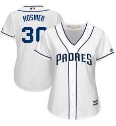 Women's Majestic San Diego Padres #30 Eric Hosmer Authentic White Home Cool Base MLB Jersey