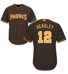 Men's Majestic San Diego Padres #12 Chase Headley Replica Brown Alternate Cool Base MLB Jersey