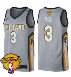 Women's Nike Cleveland Cavaliers #3 George Hill Swingman Gray 2018 NBA Finals Bound NBA Jersey - City Edition