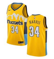 Men's Nike Denver Nuggets #34 Devin Harris Swingman Gold Alternate NBA Jersey Statement Edition