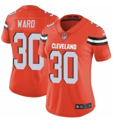 Women's Nike Cleveland Browns #30 Denzel Ward Orange Alternate Vapor Untouchable Limited Player NFL Jersey