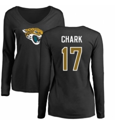 NFL Women's Nike Jacksonville Jaguars #17 DJ Chark Black Name & Number Logo Slim Fit Long Sleeve T-Shirt